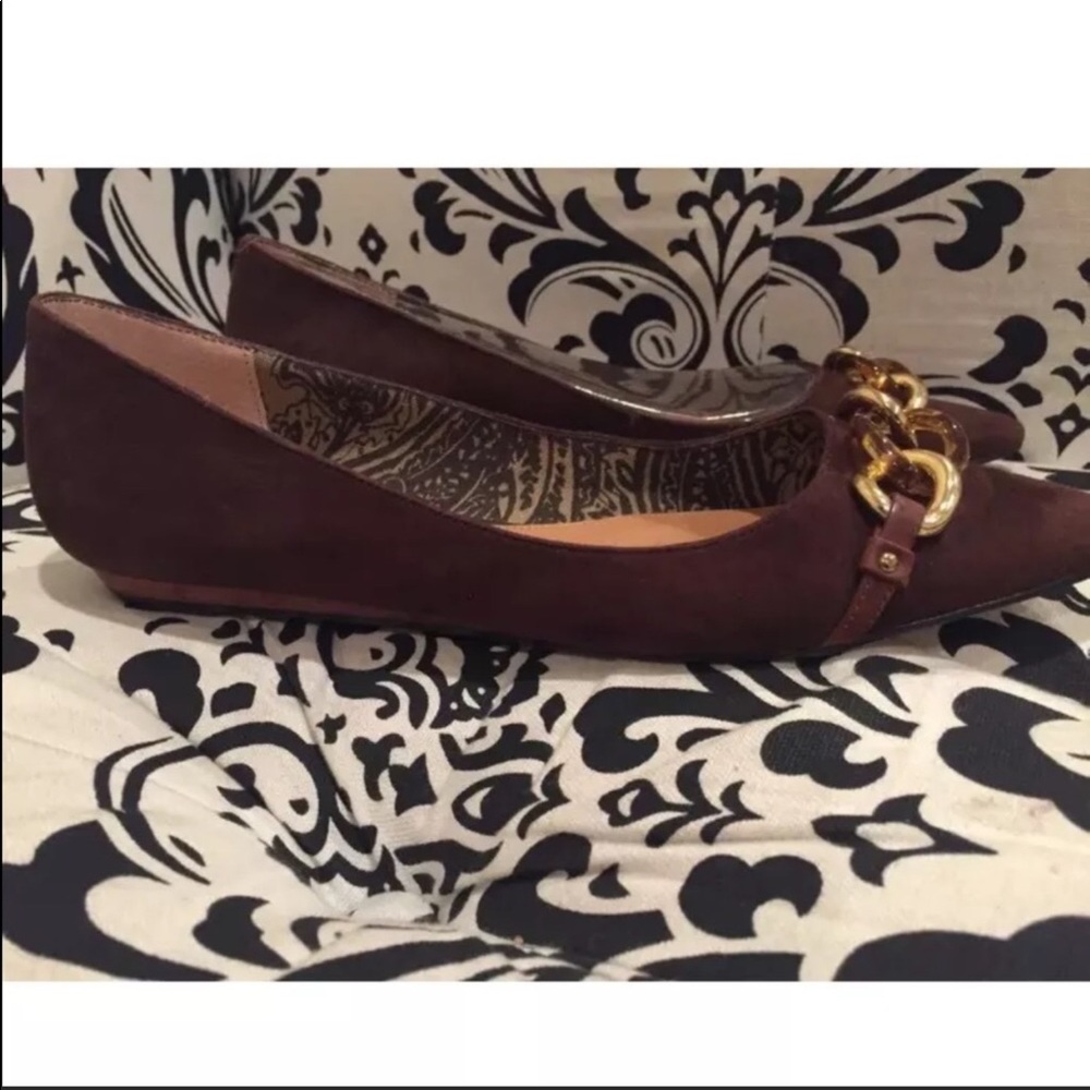 Tommy Hilfiger Brown Suede pointed Flats